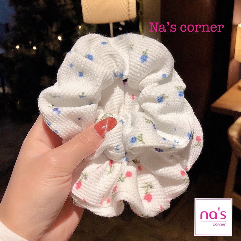 Thun cột tóc vải chun buộc hoa nhí