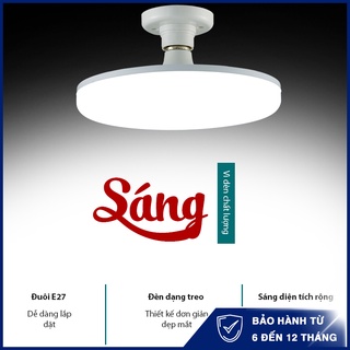 Bóng đèn led tròn hình đĩa bay tiết kiệm điện công suất 18W-24W-36W-50W đuôi E27 ánh sáng trắng không gây chói_DDB