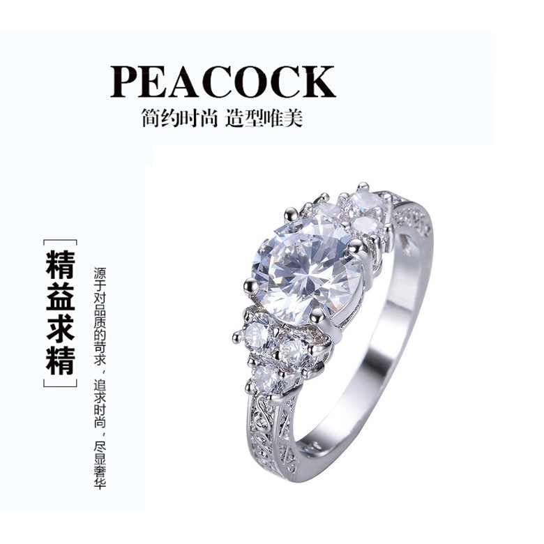 Nhẫn trang sức đính đá nhân tạo kiểu dáng sang trọng thời trang cho nữ