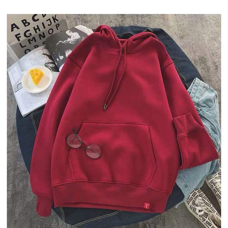 Áo Hoodie Trơn dây cùng màu áo