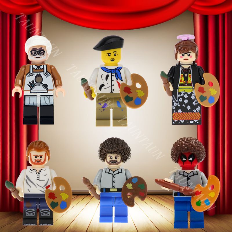 Mô Hình Lego Nhân Vật Frida Kahlo Van Gogh Pablo Picasso Bob Ross Miyazaki HayaoMini