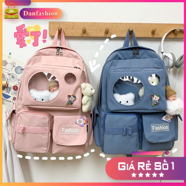 [GIẢM GIÁ] Balo Ulzzang nam nữ đi học chống thấm túi trong suốt giá rẻ (kèm sticker)  TRO265 Danfashion