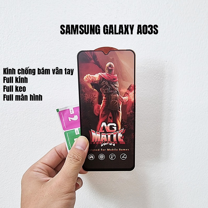 Kính cường lực chống bám vân tay Samsung Galaxy A03s
