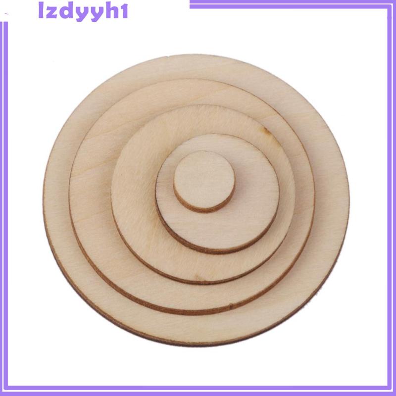 Bộ 100 Miếng Gỗ Tròn Dày 3mm 10mm Dùng Trang Trí DIY