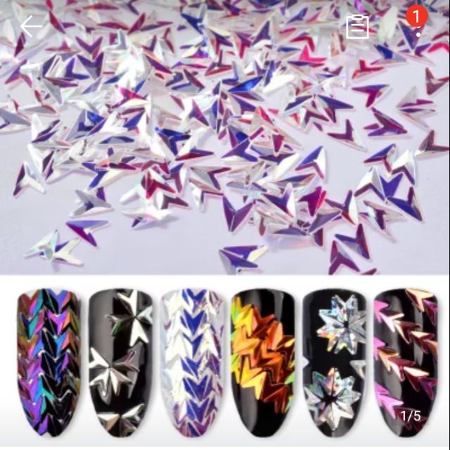 Set 6 hủ Trang trí móng hình mũi tên