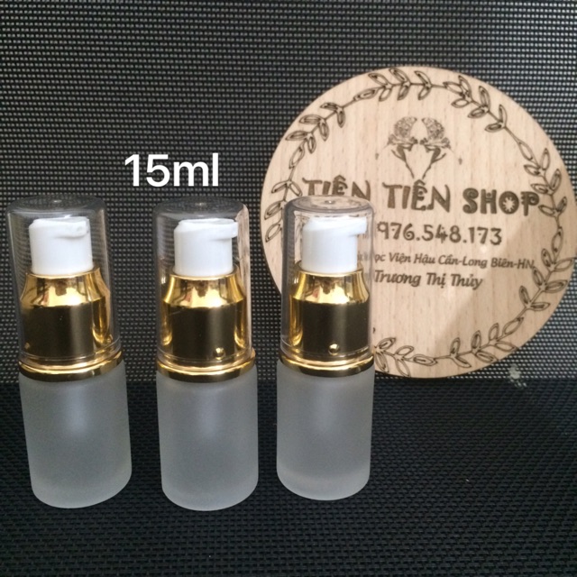 Chai thuỷ tinh mờ 15ml đầu ấn xịt giọt