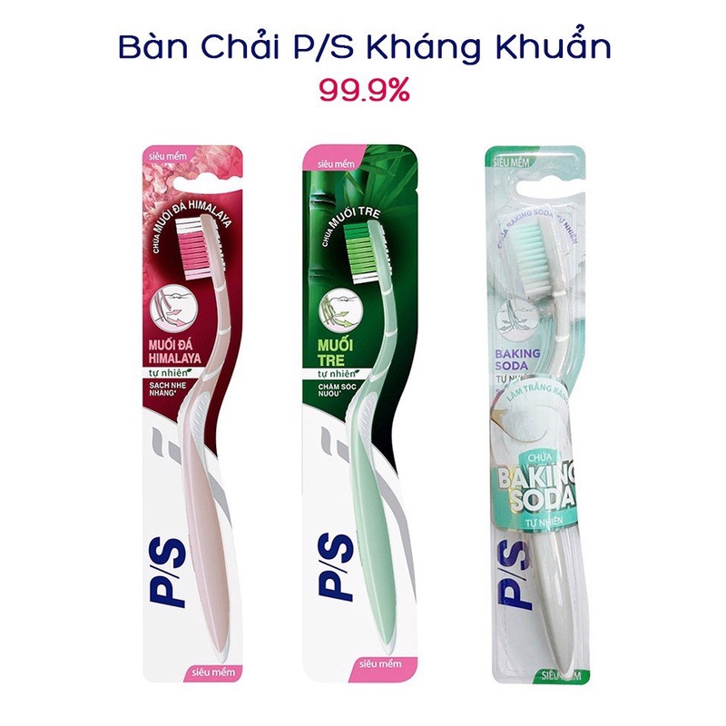 Bàn chải đánh răng P/S Tự nhiên Muối than tre/ Muối đá Himalaya/ Baking Soda/ Than bạc hoạt tính