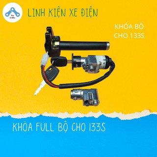 Khóa xe điện 133S zin full bộ 3 ổ khóa 2 chìa khóa