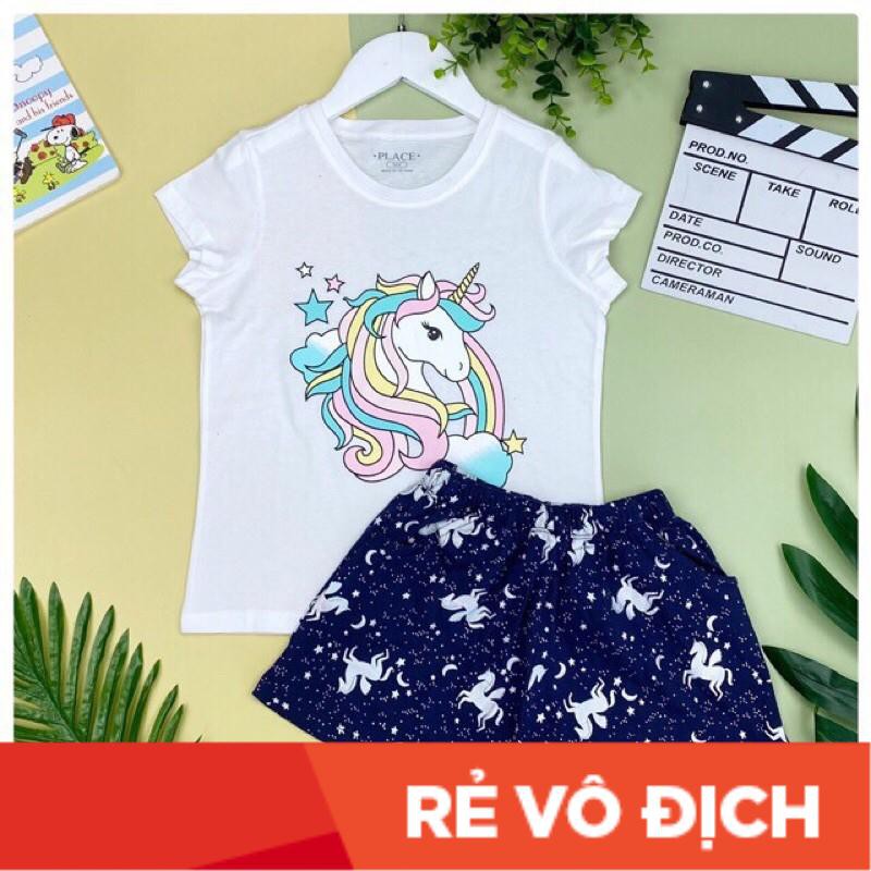 Bộ cotton cỡ đại áo in hình, quần hoạ tiết cho bé gái size XS4 - XL14, cho bạn 20-50kg. Chất cotton siêu mềm, mỏng, mát