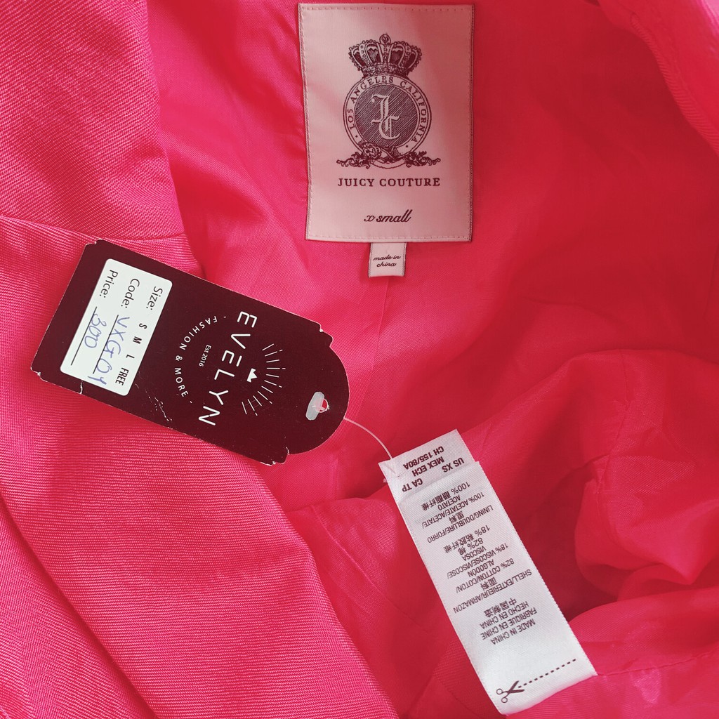 ÁO KHOÁC BLAZER NỮ - JUICY COUTURE – HỒNG NEON – SIZE XS – 2 TÚI BÊN – ĐÓNG CÚC TRƯỚC – DÀI TAY – FIT LADY <55KG