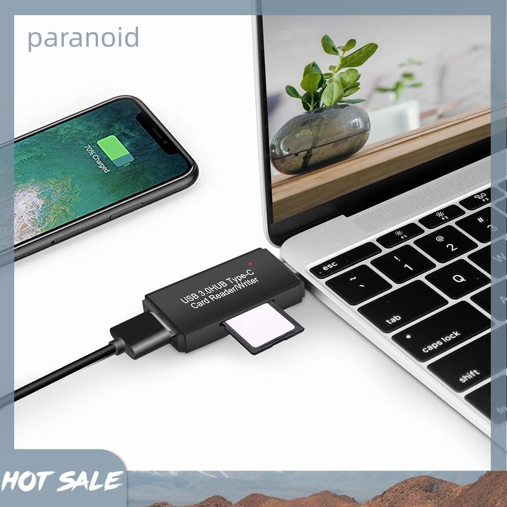 Đầu Đọc Thẻ Nhớ Paranoid YC-432 USB C Sang USB 3.0 OTG Cho Laptop Điện Thoại | BigBuy360 - bigbuy360.vn