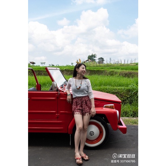 Quần sooc hoạ tiết thổ cẩm phong cách boho hàng order