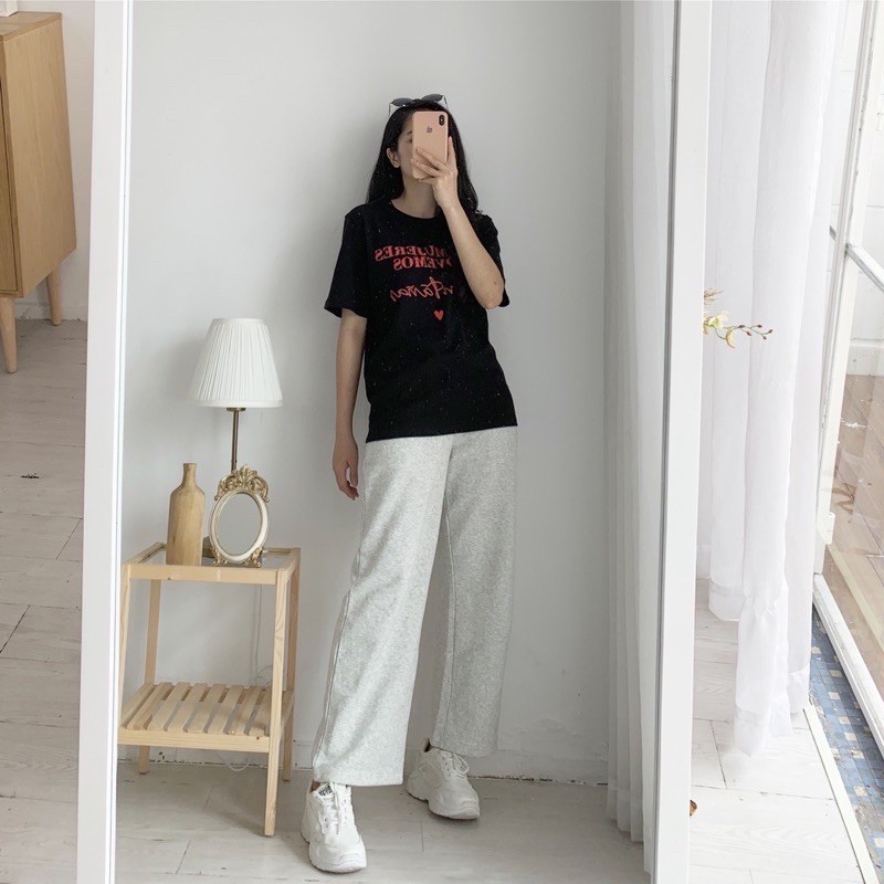 Áo phông nữ xuất hàn in chữ ELLE form rộng chuẩn xịn