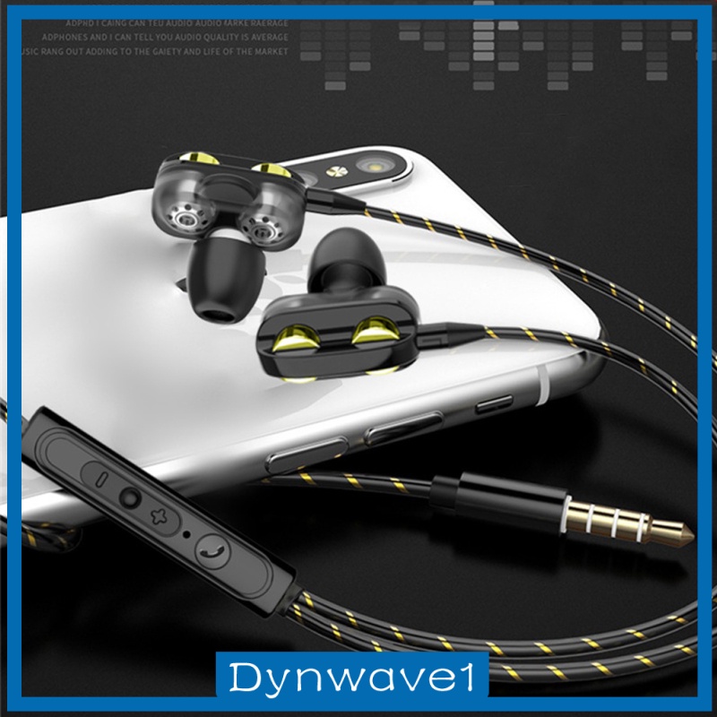 [DYNWAVE1]Dual Driver In-Ear Earphones Type C Stereo Headphones with 120cm Cable Black