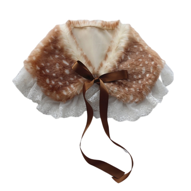 Khăn Choàng Cổ Giả Lông Thú Giữ Ấm Họa Tiết Hoạt Hình Cho Nữ