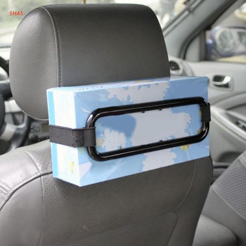 Shas Hộp Đựng Khăn Giấy/Khăn Ăn Có Kẹp Gắn Lưng Ghế Ngồi Xe Hơi Với Dây Co Giãn