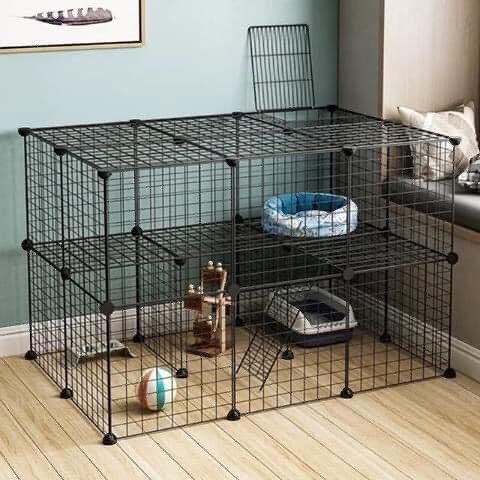 {TẶNG KÈM DÂY RÚT} COMBO Chuồng Chó, Mèo H6 - Chuồng Lưới Đa Năng Tự Lắp Ghép