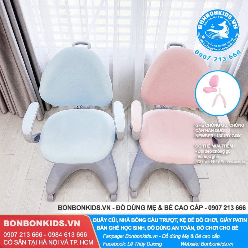 Ghế Chống Gù chống cận, Ghế học sinh Hàn Quốc Newber Luxury G600 Cao Cấp (Có tay vịn) | BigBuy360 - bigbuy360.vn