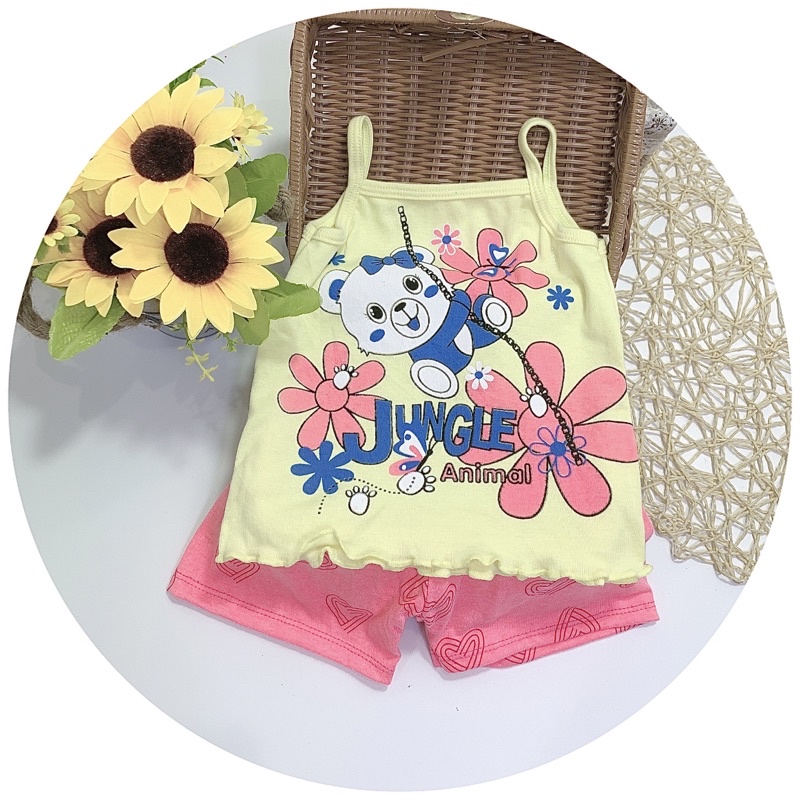 [0-5 tuổi] B5118 Combo 5 bộ bé gái 2 dây từ 8-18kg