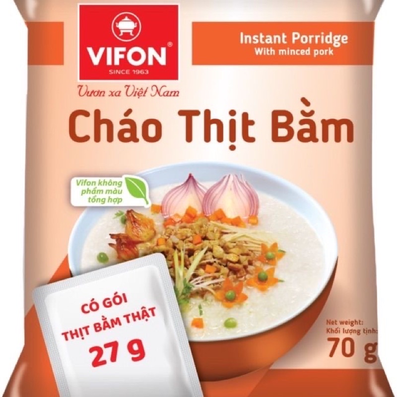 Cháo thịt bằm 70g có gói thịt thật