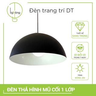 Chao thả hình mũ cối 1 lớp D300 
màu đen, lòng trắng