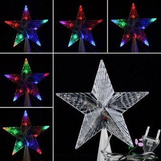 Large Christmas Tree Topper Star Lights Lamp Multi Color Decoration 100-240V