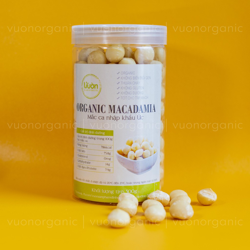 NHÂN MACCA ĐÃ TÁCH VỎ NHẬP KHẨU ÚC - LÀM SỮA, ĂN LIỀN VƯỜN ORGANIC 500GR