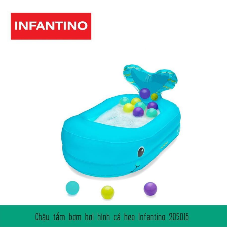 Chậu tắm bơm hơi hình cá heo bao gồm 10 quả bóng Infantino 205016