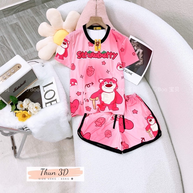 Đồ bộ Đùi Thun 3D mát lạnh siêu cute