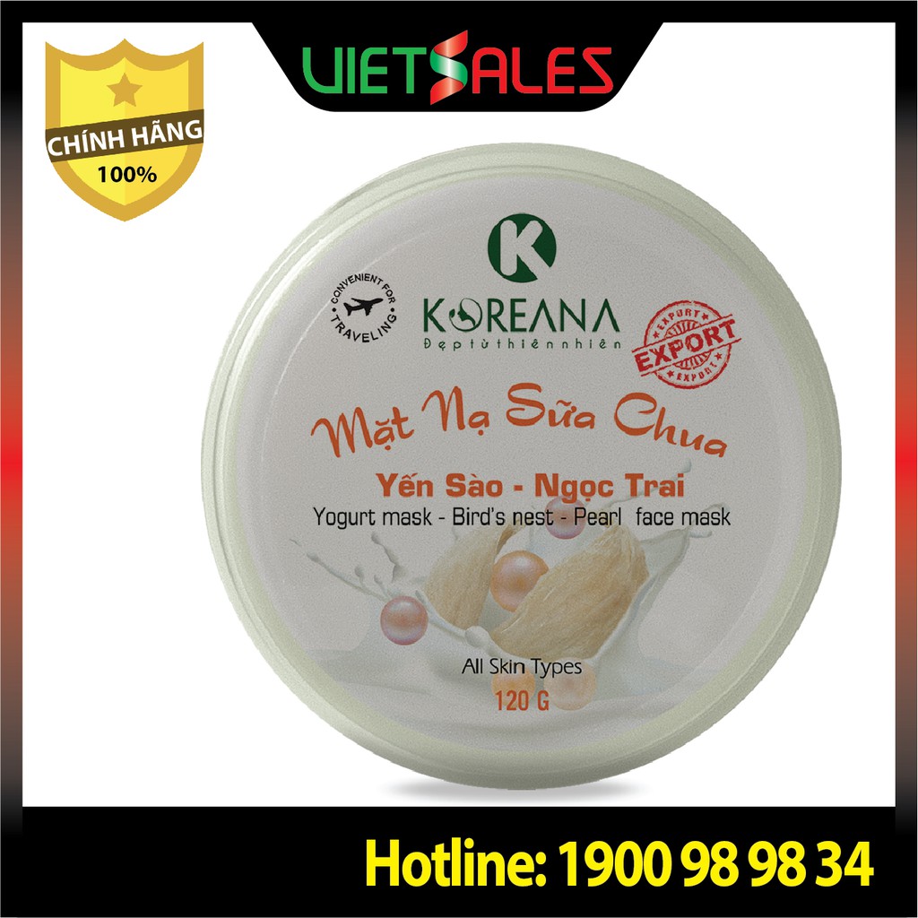 Mặt Nạ Dưỡng Ẩm, Trắng Da Sữa Chua KOREANA CAO CẤP giữ ẩm, dưỡng trắng da - Hũ 120ml | BigBuy360 - bigbuy360.vn