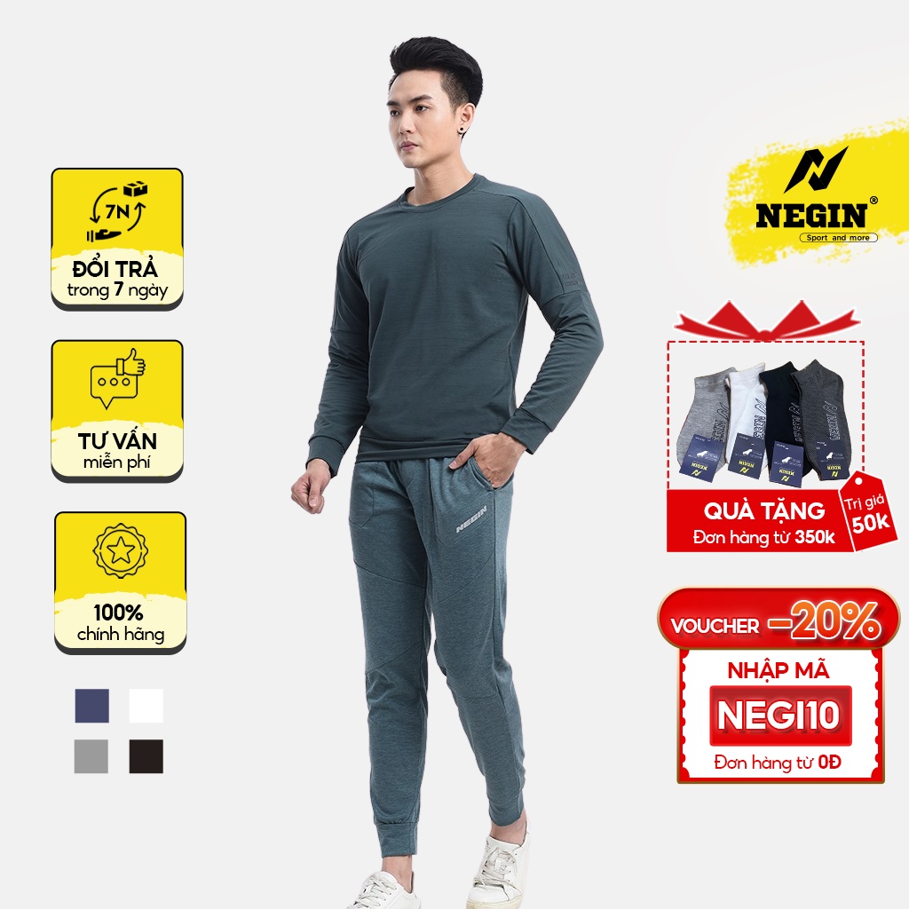Quần Jogger Nam NEGIN Thiết Kế Ống Bo Cạp Chun Với Màu Sắc Trẻ Trung, Chất Vải Co Giãn Dày Dặn QMW_102