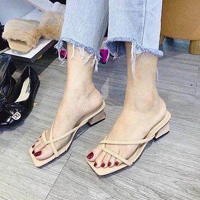 Guốc kẹp xỏ 4 dây gót 3 phân vnxk Mys Rosa Factory