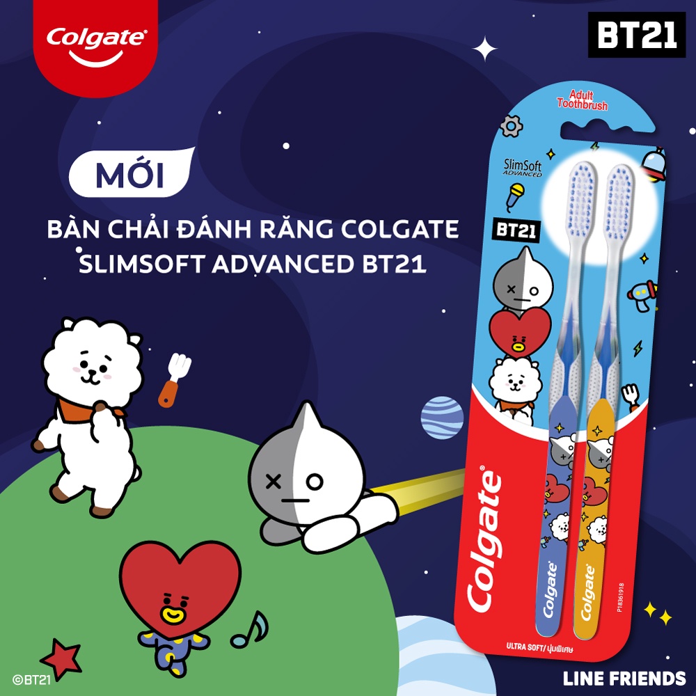 Bộ 6 Bàn chải đánh răng Colgate SlimSoft Advanced- BT21