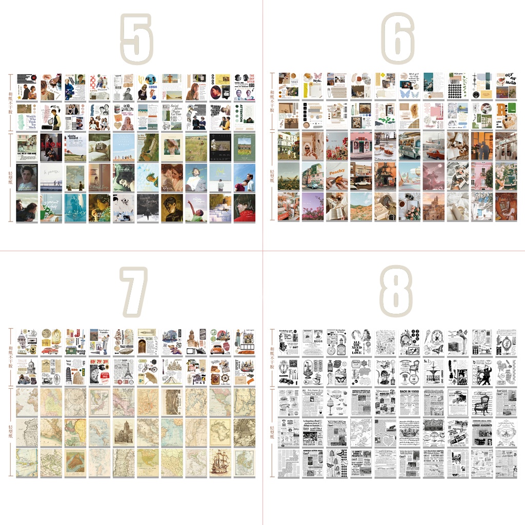 Flowertree 50 Sticker Dán Trang Trí Sổ Lưu Niệm