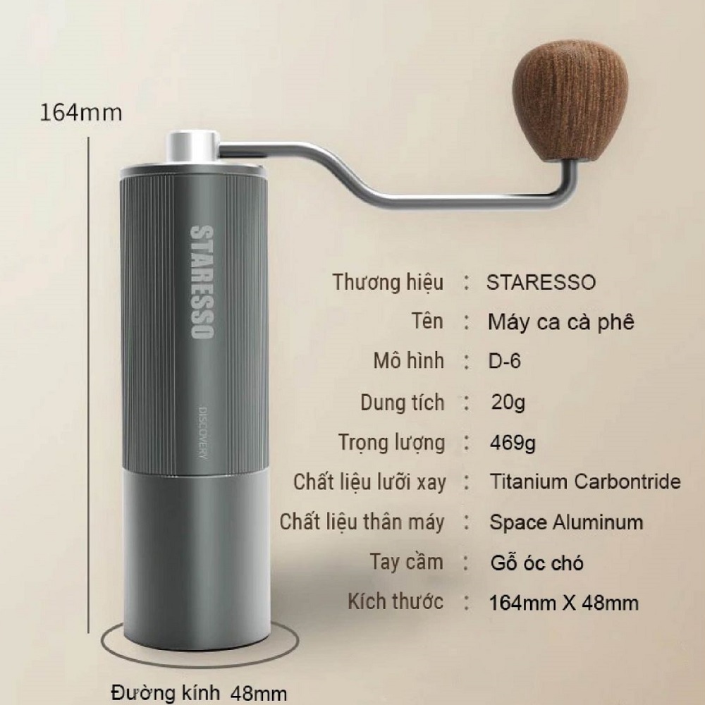 Cối Xay cà phê Staresso Lưỡi Dao Titanium máy pha cà phê mini cầm tay Chính Hãng Bảo Hành 12 Tháng