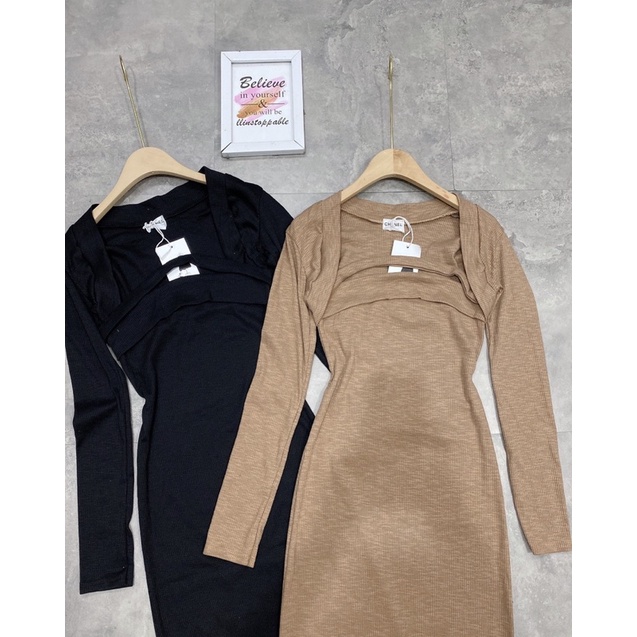 Set Váy Len Áo Khoác Mix Váy Body 2 Màu Siêu Xinh Có Ảnh Thật Kèm Video | BigBuy360 - bigbuy360.vn