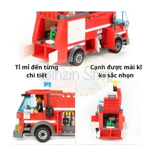 Lắp ráp Lego xe cứu hỏa 206 chi tiết