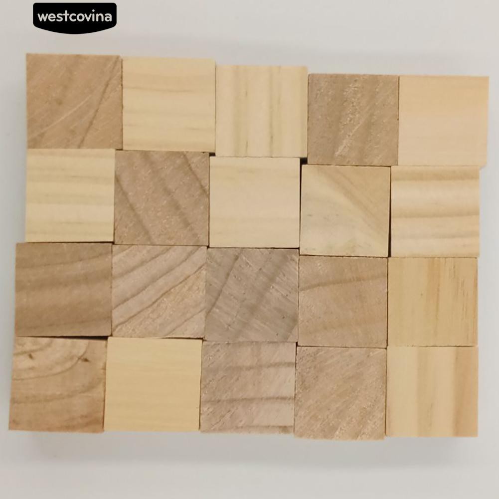 Set 10/20/50 khối gỗ vuông làm nút áo thủ công tiện lợi
