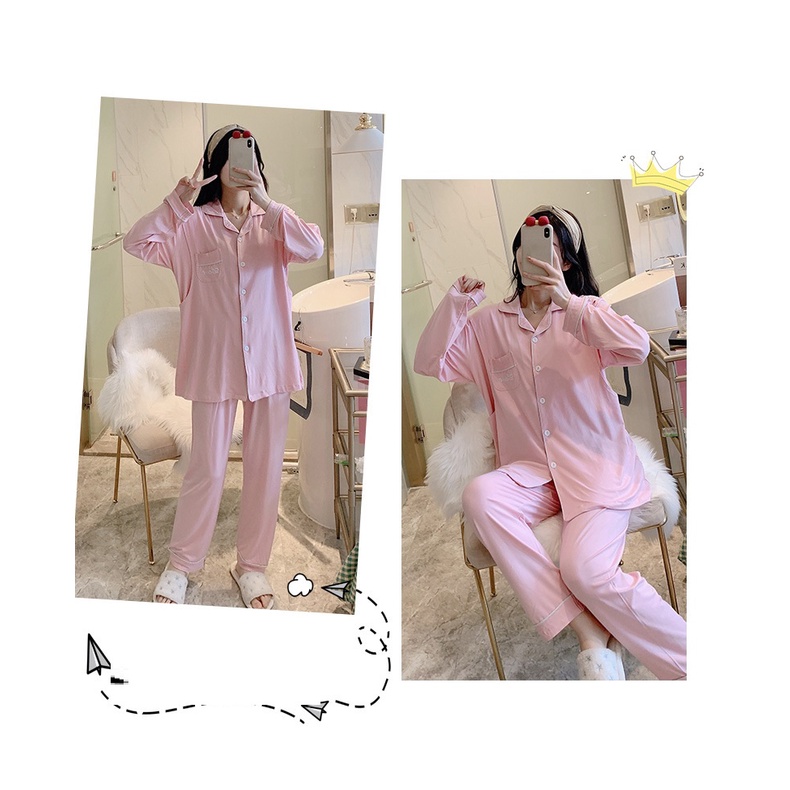 Bộ Bầu Dài Tay Sau Sinh Ở cữ-SAQ203 Chất COTTON Siêu Đẹp MÁT