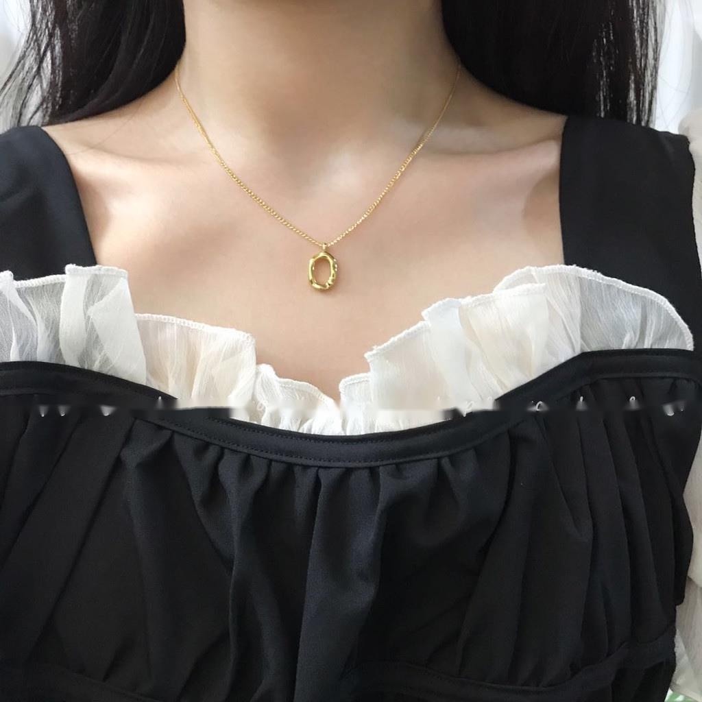 Vòng cổ Mặt oval Phong Cách Hàn Quốc Thời Trang Cho Nữ