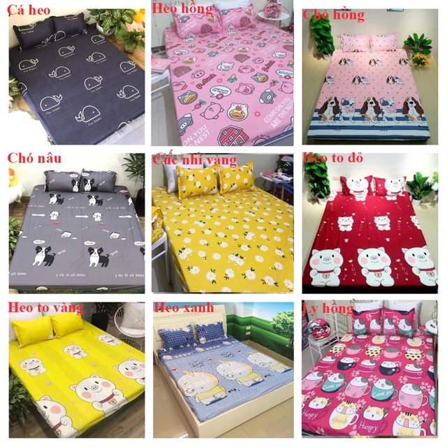 ( Giá rẻ) Combo Vỏ Gối Cotton poly 45X65 cm