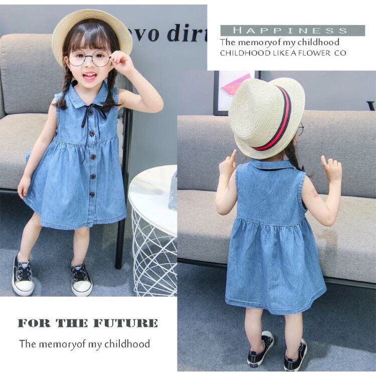 [MẪU MỚI] VÁY JEANS PHONG CÁCH HÀN QUỐC SIÊU ĐÁNG YÊU CHO BÉ 13-21KG. XƯỞNG MAY BIBO