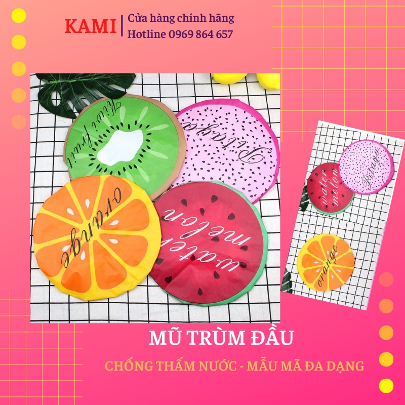 Mũ trùm đầu chụp tóc chống thấm nước hàng loại đẹp dày dặn - giao màu ngẫu nhiên