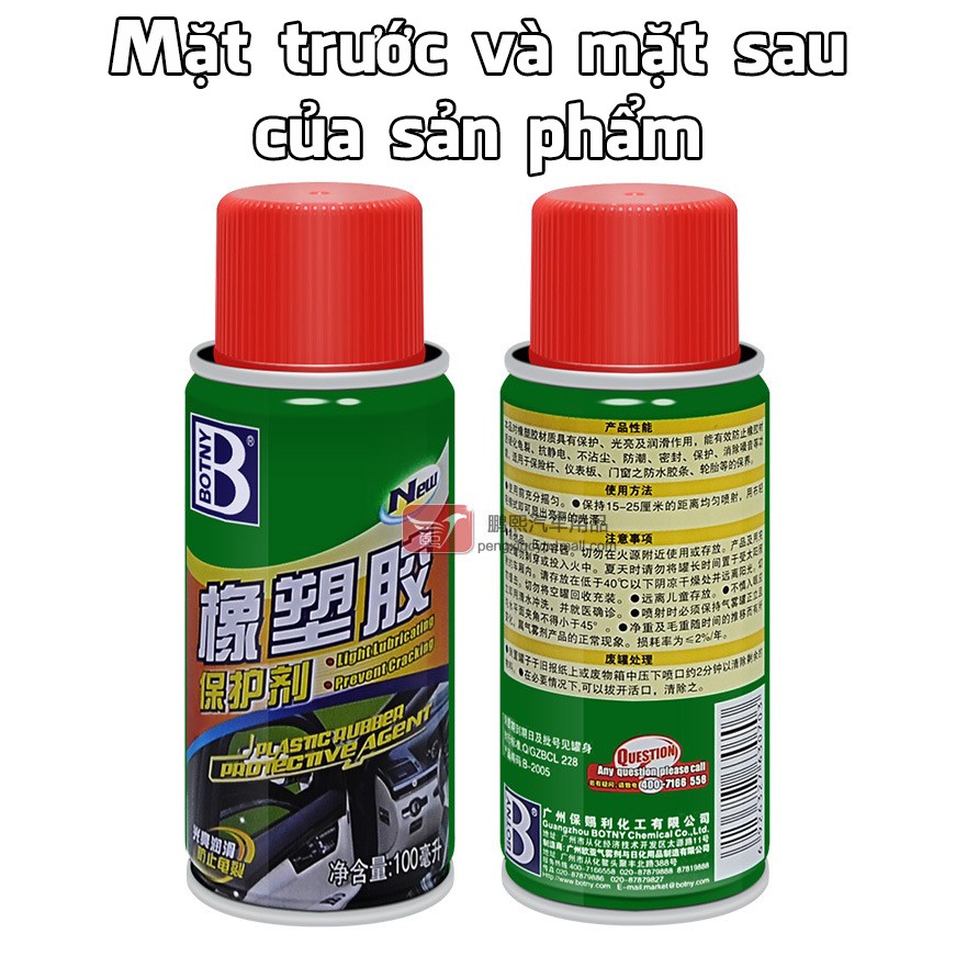 Chai xịt bảo dưỡng gioăng cao su Botny B-2005 dung tích 100ml