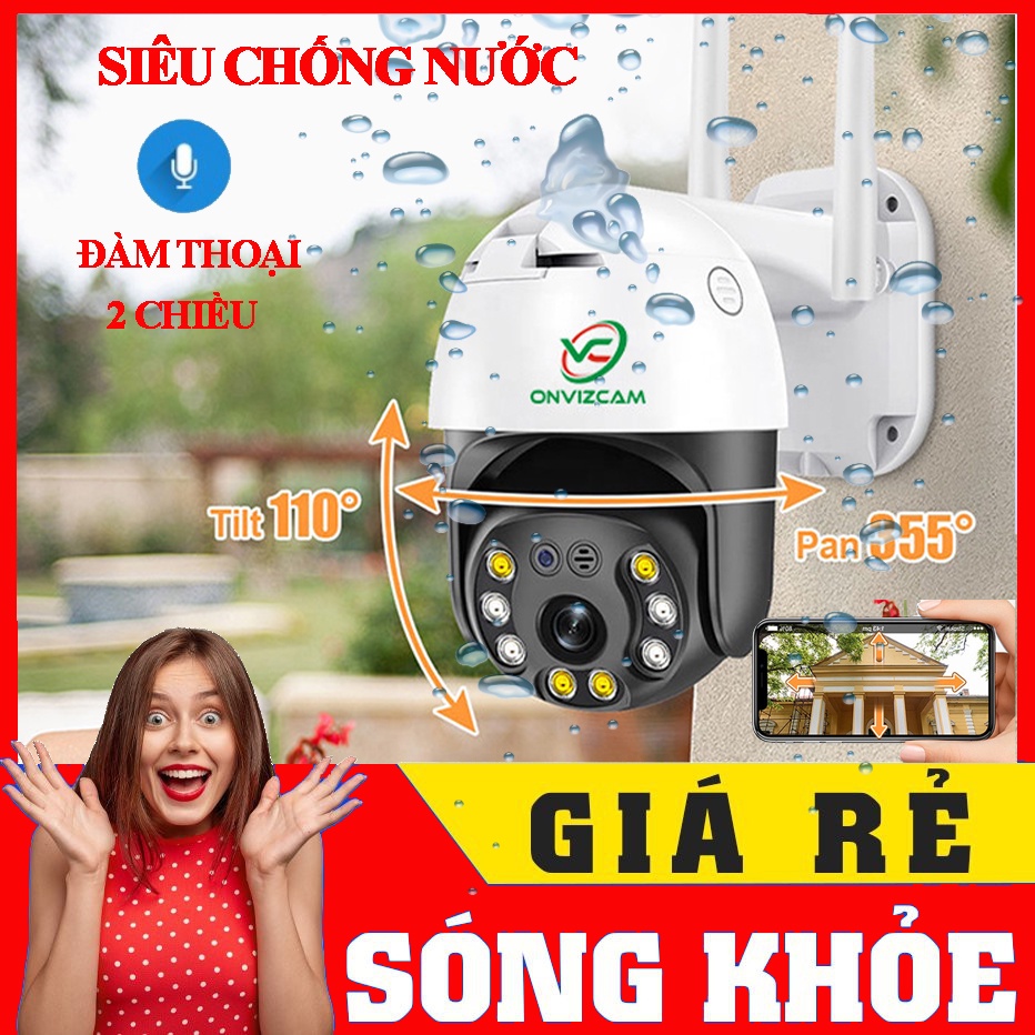 [RẺ VÔ ĐỊCH] Camera ngoài trời quay quét ONVIZCAM HK30/ CC8031 SỬ DỤNG APP CARECAMPRO bảo hành 12 tháng 3.0 mpx góc rộng