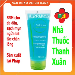 Sữa rửa mặt Bioderma Sébium Gel Moussant  sạch mụn ngăn ngừa bít tắc lỗ chân lông 100ml