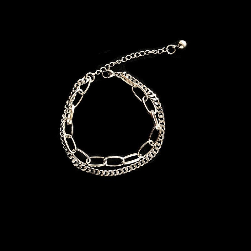 Vòng Tay Hai Lớp Phong Cách Hip Hop Thời Trang Cho Cặp Đôi