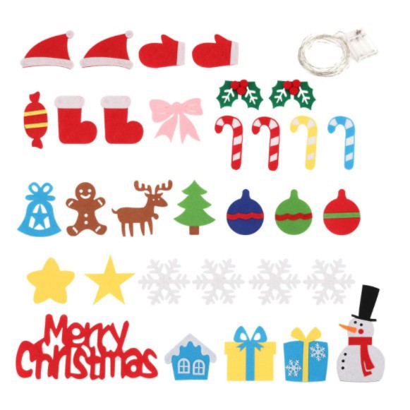 Cây Thông Noel Vải Nỉ Cây Thông Noel 42 Chi Tiết Loại 1 (Tặng Đèn Nháy 110x70cm)