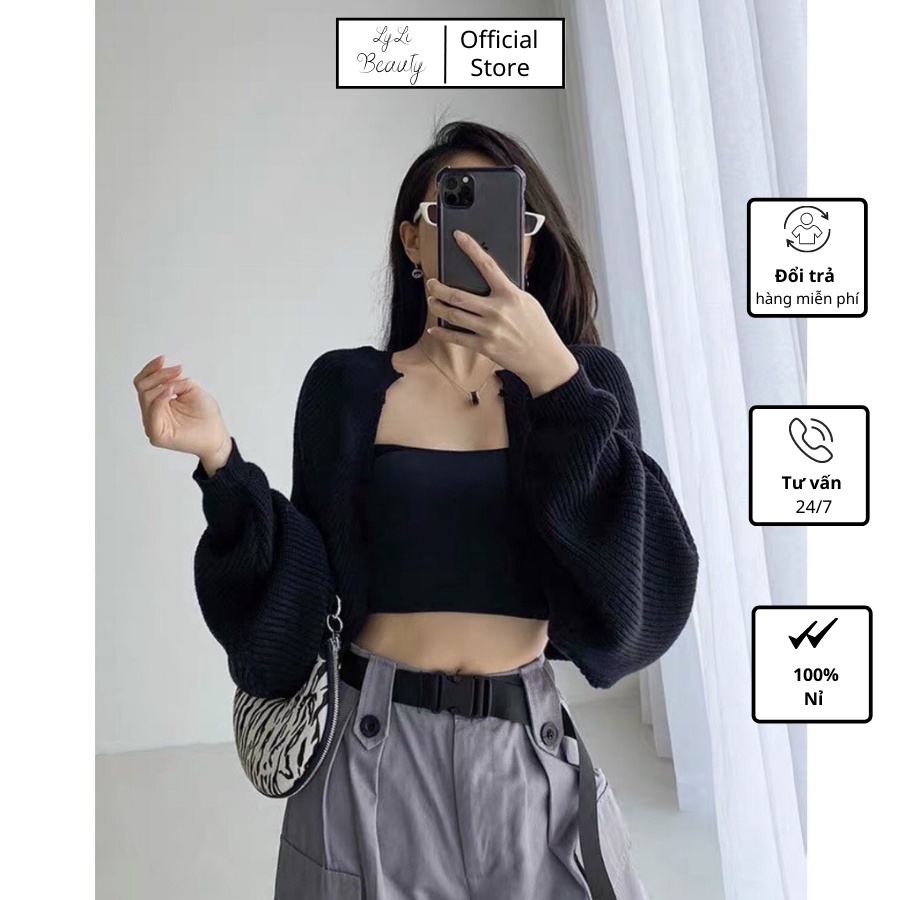 Set 2 món áo croptop - áo khoác ngoài cực phong cách