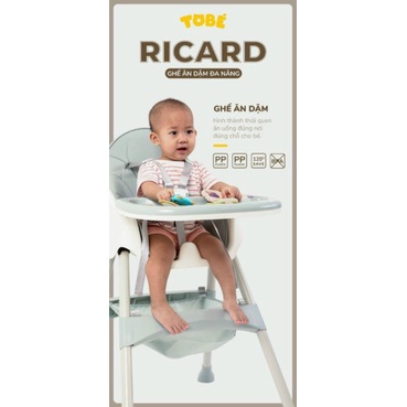 Ghế ăn dặm đa năng Ricard - TOBÉ cao cấp tiện lợi cho bé trên 6 tháng tuổi với nhiều cải tiến mới nhất